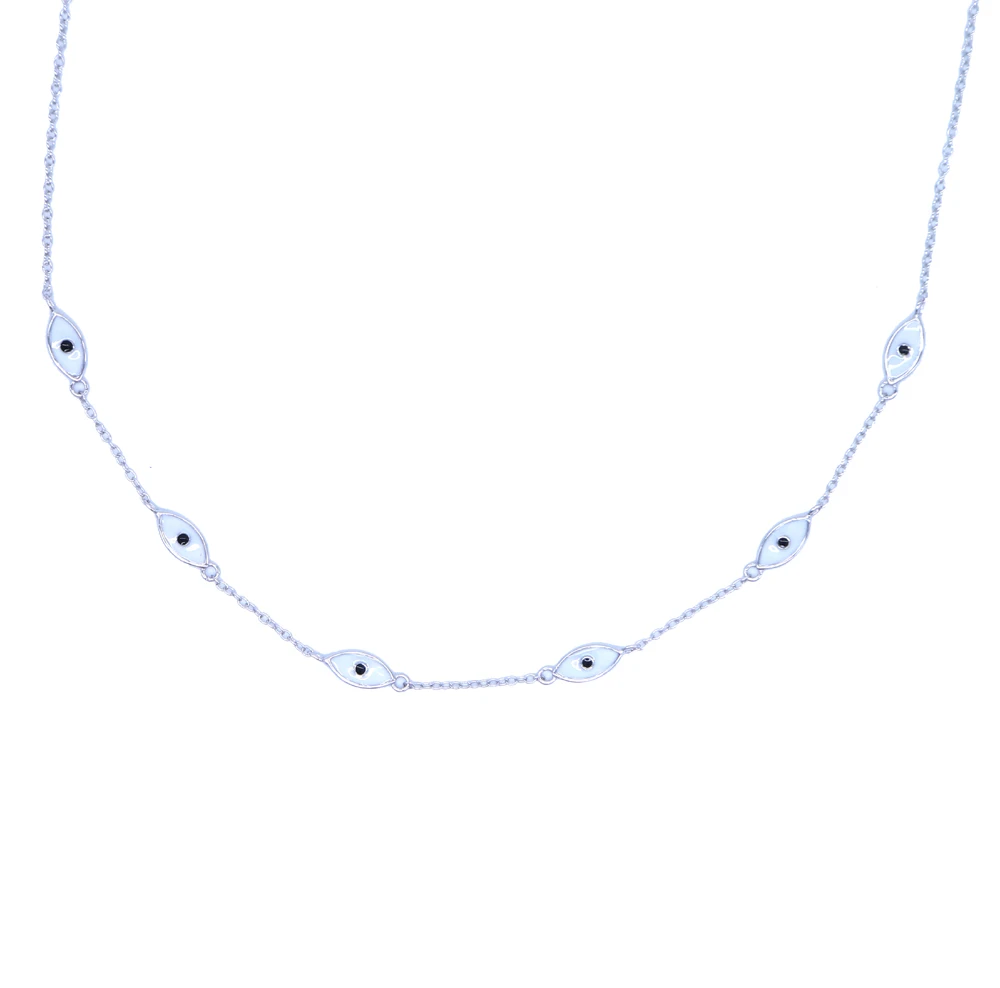 2018 lucky symbol choker necklace white evil eye link chain 100% 925 sterling silver matal lovely charming lucky girl gift chain
2018 lucky symbol choker necklace white evil eye link chain 100% 925 sterling silver matal lovely charming lucky girl gift chain