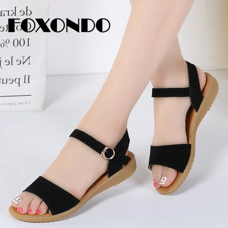 FOXONDO 2019 Summer Women Sandals Flat Wedges Thick Heel Flat Sandals Suede Leather Sandals Ladies Flat Sandals Beach Flip Flop
FOXONDO 2019 Summer Women Sandals Flat Wedges Thick Heel Flat Sandals Suede Leather Sandals Ladies Flat Sandals Beach Flip Flop
