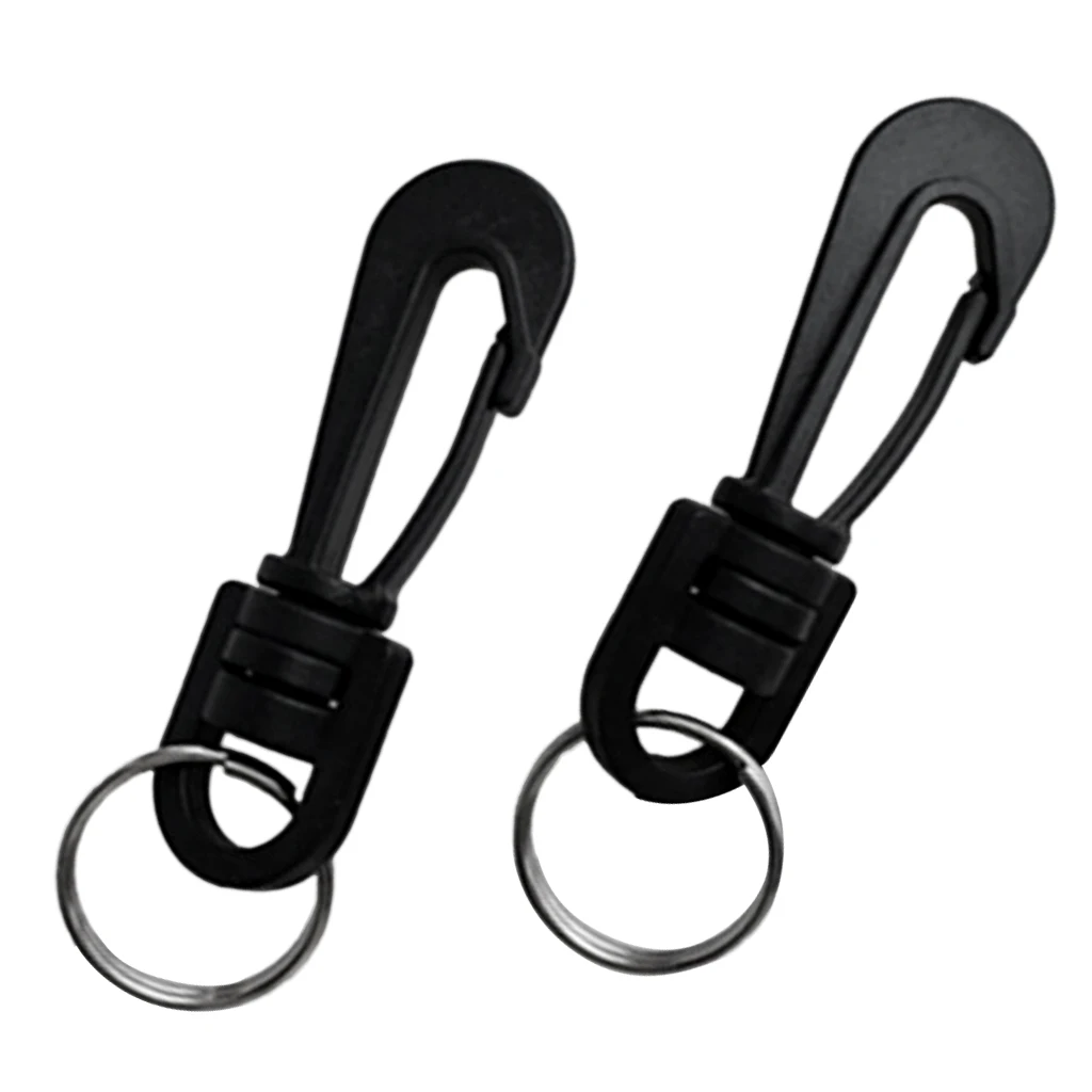 2Pcs Plastic Swivel Spring Clips Snap Hook Dive Gear Bag Whistle Key Ring BLK Access for Scuba Diving Camping Hiking Climbing 2Pcs Plastic Swivel Spring Clips Snap Hook Dive Gear Bag Whistle Key Ring BLK Access for Scuba Diving Camping Hiking Climbing