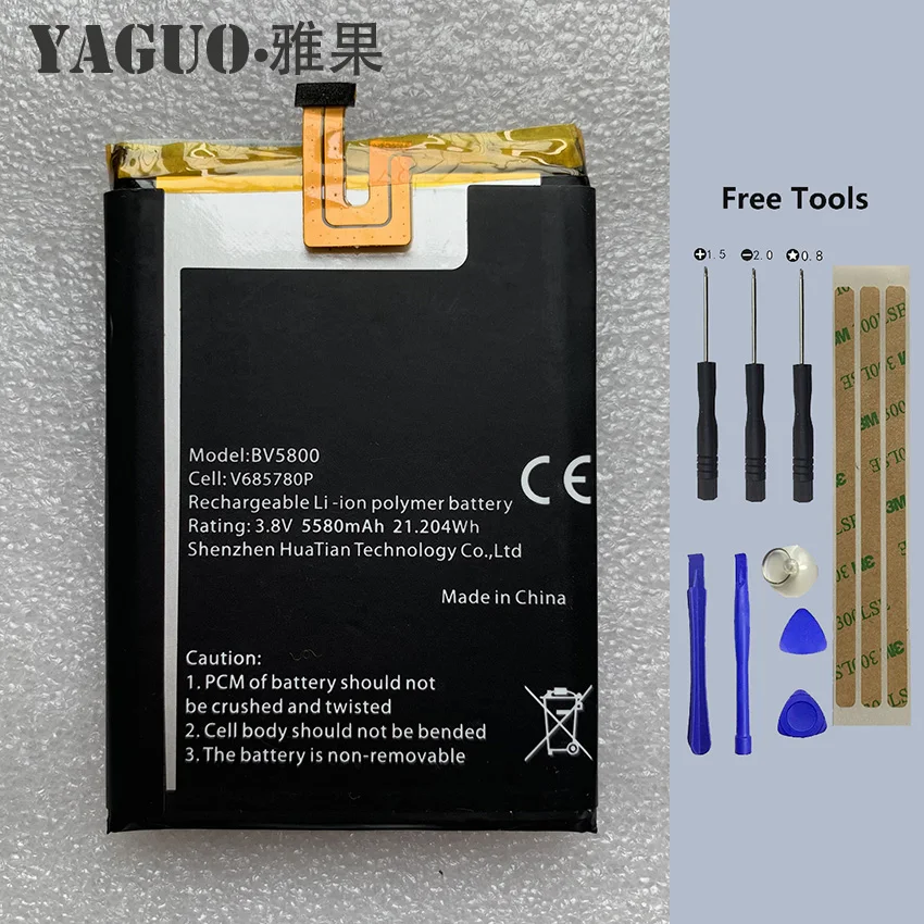 100% New Original Blackview BV5800 Battery 5580mAh Replacement For Blackview BV5800 MT6739 V685780P Smart Phone + Free Tools
100% New Original Blackview BV5800 Battery 5580mAh Replacement For Blackview BV5800 MT6739 V685780P Smart Phone + Free Tools