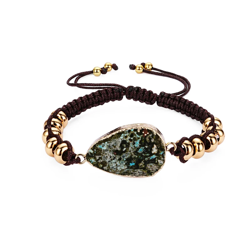 Fashion Adjust Bracelet Natural Stone Gold Color Plated Gem Stone Druzy Handmade Rope Bracelet Charm Craft Jewelry For Women Men
Fashion Adjust Bracelet Natural Stone Gold Color Plated Gem Stone Druzy Handmade Rope Bracelet Charm Craft Jewelry For Women Men