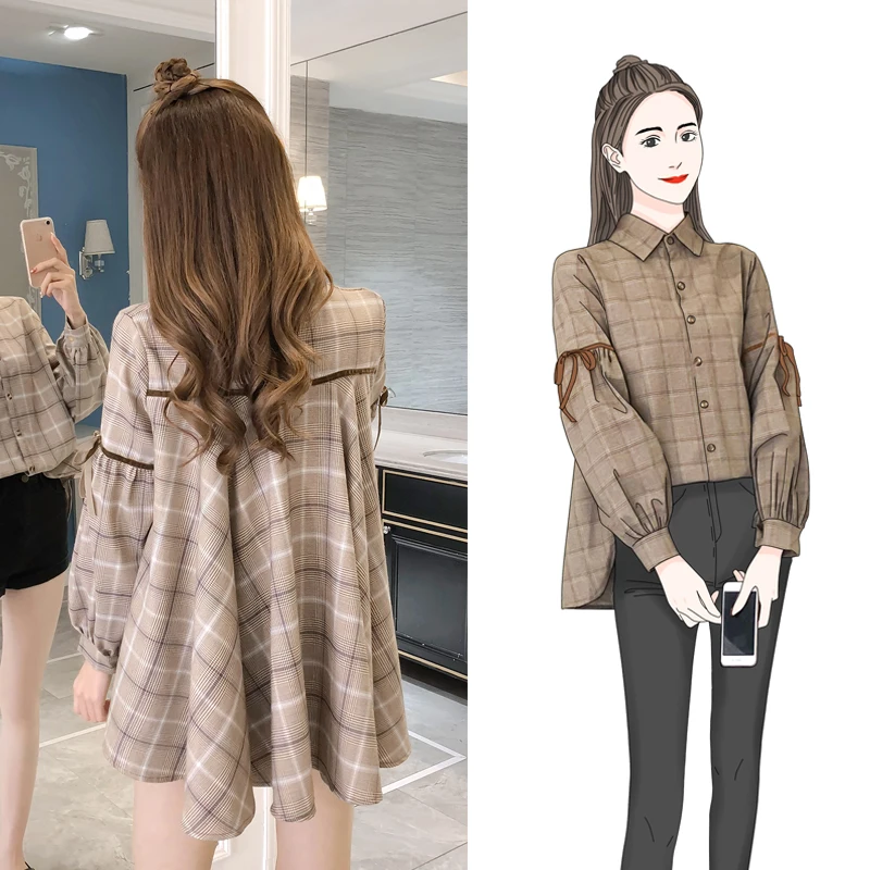 MUMUZI Elegant Womens Tops and Blouses Casual Women Blouses Grey Bow Lace Up Long Sleeve irregular Plaid Bow tie sleeve Blouse
MUMUZI Elegant Womens Tops and Blouses Casual Women Blouses Grey Bow Lace Up Long Sleeve irregular Plaid Bow tie sleeve Blouse