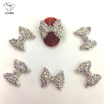 

LEAMX 5 PCS/bag Bow Nails Art New 3D AB Rhinestones Crystal Bow Tie Alloy Nails Decorations Jewelry Accessories Manicure GemL405