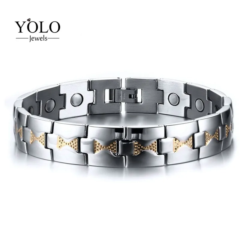 Silver Color Men's Stainless Steel Magnetic Fashion Gold Statement Bracelet Never-oxidize Hypo-allergenic Gift for Boyfriend
Silver Color Men's Stainless Steel Magnetic Fashion Gold Statement Bracelet Never-oxidize Hypo-allergenic Gift for Boyfriend
