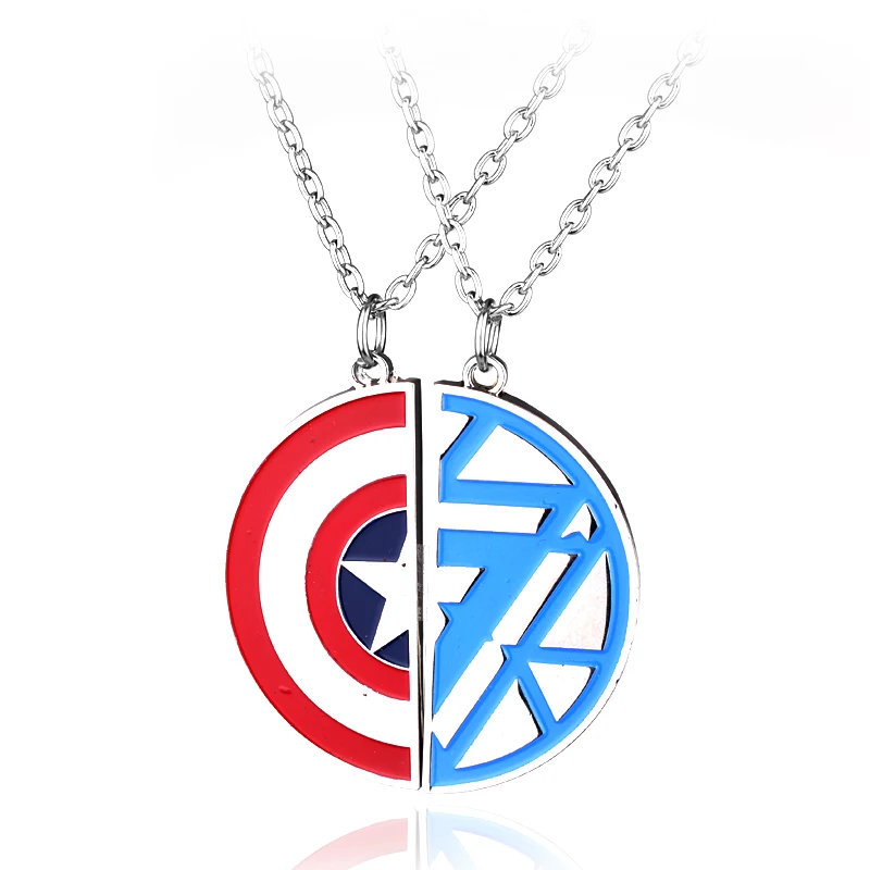 The Avengers Captain America Necklace Two Half Metal Shield Pendant gift for lovers Movie Jewelry
The Avengers Captain America Necklace Two Half Metal Shield Pendant gift for lovers Movie Jewelry