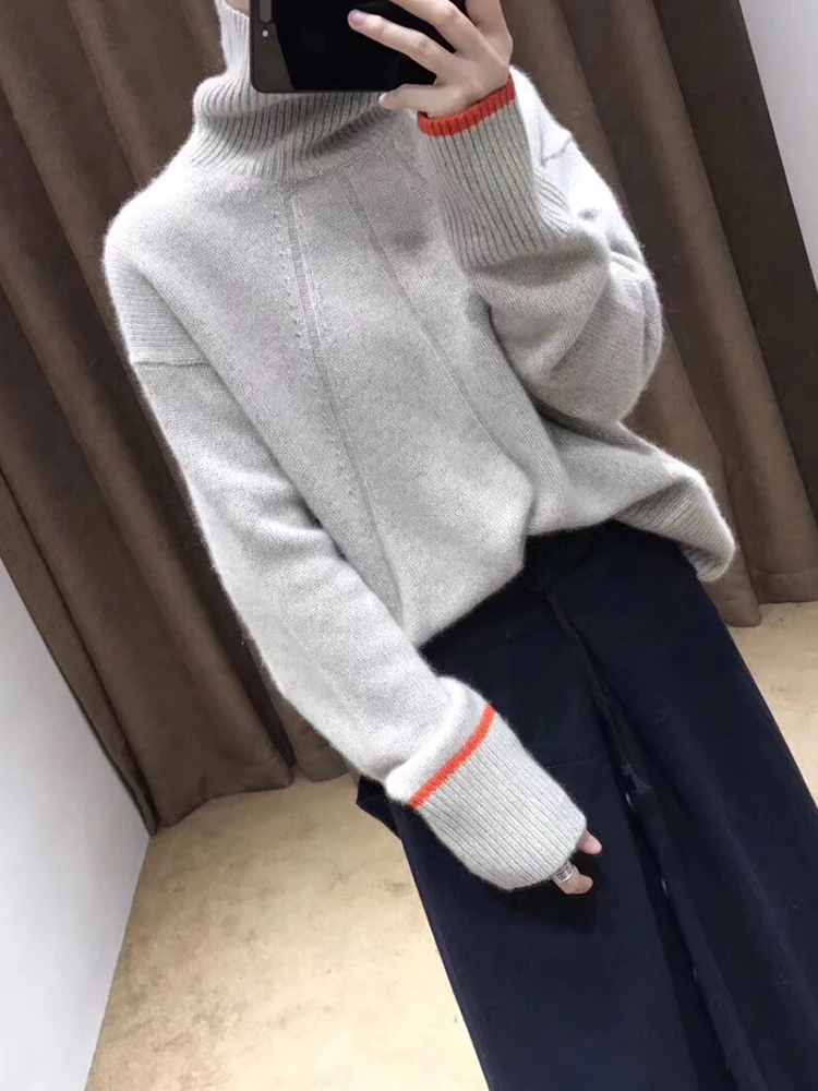 Cashmere Sweater Ladies Autumn And Winter New Llazy Loose Short Paragraph High Collar Pullover Thickening Bottoming Sweater
Cashmere Sweater Ladies Autumn And Winter New Llazy Loose Short Paragraph High Collar Pullover Thickening Bottoming Sweater