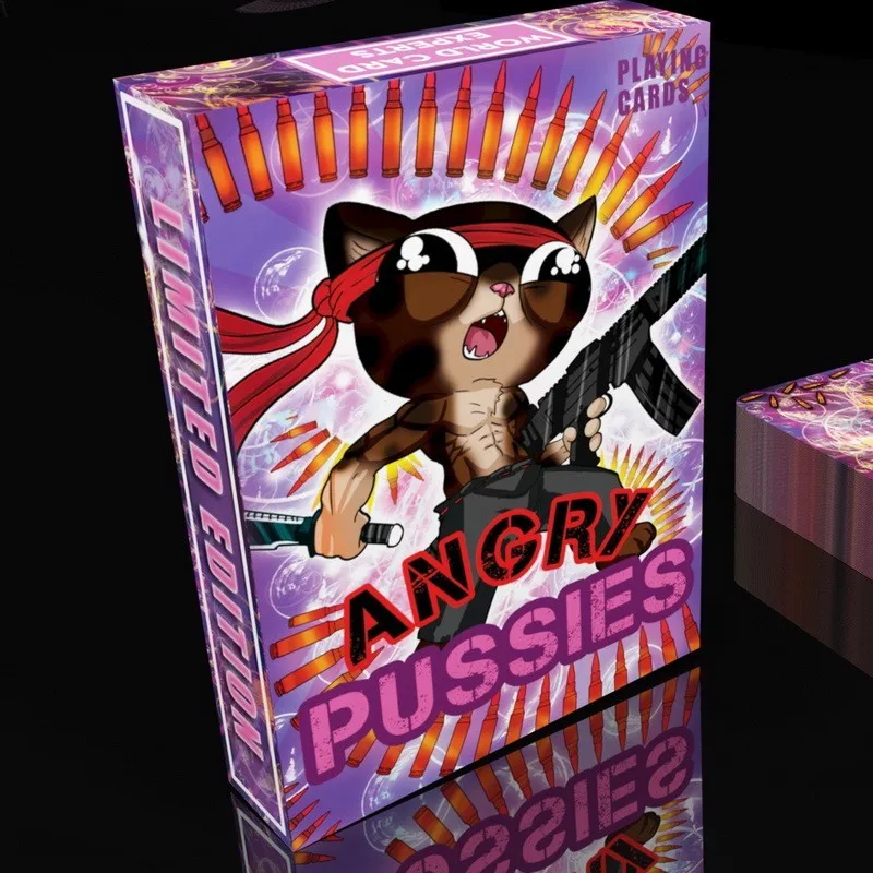 Фото Angry Pussies Playing Cards Poker Size Deck USPCC Custom Limited Edition Sealed Magic Props | Игрушки и хобби
