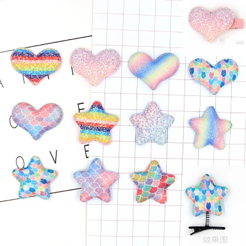 25PCS/Lot Multi Color shiny heart and star Padded Applique Crafts for Children Headwear Hair clip Accessories free shipping
25PCS/Lot Multi Color shiny heart and star Padded Applique Crafts for Children Headwear Hair clip Accessories free shipping