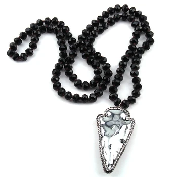 Free Shipping Fashion Bohemian Jewelry Crystal Glass Long Knotted Handmake Paved Arrowhead Pendant Necklaces For Women
Free Shipping Fashion Bohemian Jewelry Crystal Glass Long Knotted Handmake Paved Arrowhead Pendant Necklaces For Women