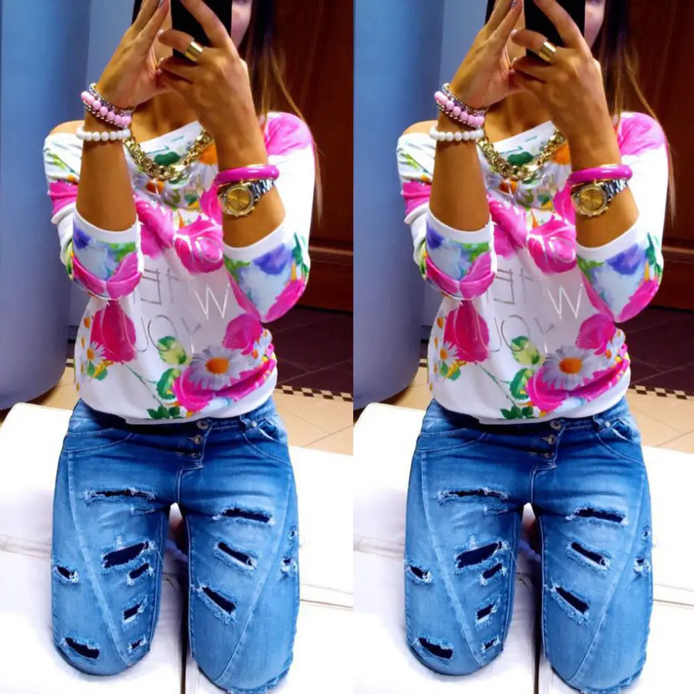 floral print Spring New T Shirt Women Sexy o-neck Long Sleeve T-shirts Fashion Stripe Hit Color Self-cultivation Female Tops
floral print Spring New T Shirt Women Sexy o-neck Long Sleeve T-shirts Fashion Stripe Hit Color Self-cultivation Female Tops