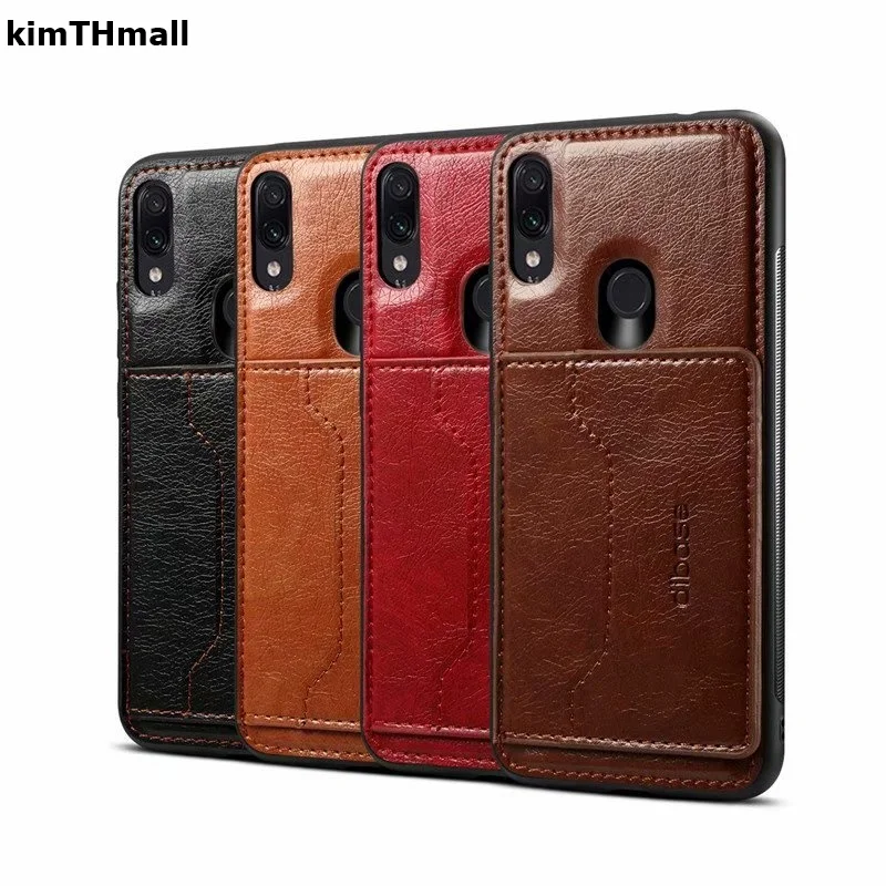 Чехол для Xiaomi Redmi Note 7 задняя крышка магнит искусственная кожа слот карт подставка