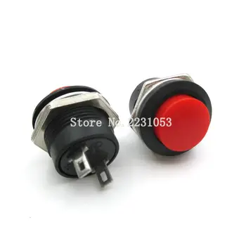 

5PCS/LOT Red Color Momentary Push Button Switch OFF-ON Reset Switch 16MM 3A 250V AC Non Locking Switches Round Button R13-507