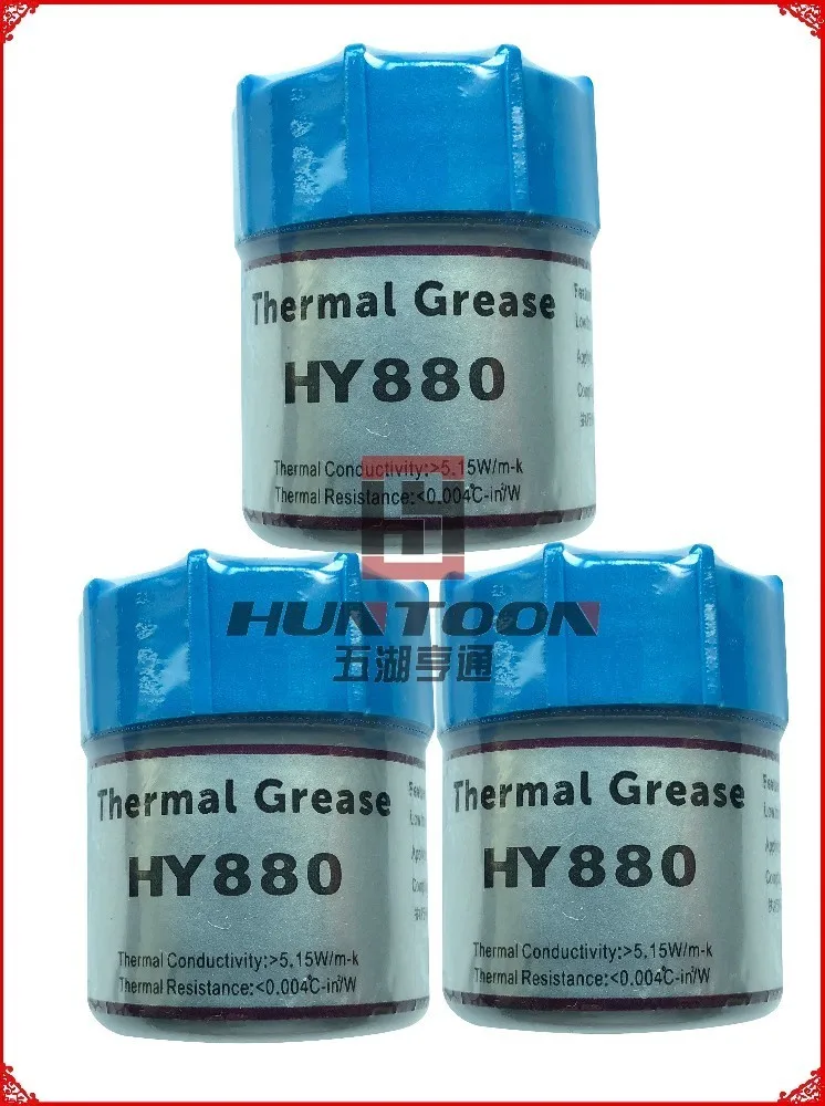 HY880 5.15W 10G Canned Packing Super Carbon Nano Thermal Grease Heatsink Compound Interface Material for CPU GPU Components
HY880 5.15W 10G Canned Packing Super Carbon Nano Thermal Grease Heatsink Compound Interface Material for CPU GPU Components
