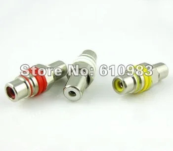 (6 pieces/lot) RCA adapter Yellow & White & Red color RCA female to RCA female bulkhead straight connector adapter
(6 pieces/lot) RCA adapter Yellow & White & Red color RCA female to RCA female bulkhead straight connector adapter