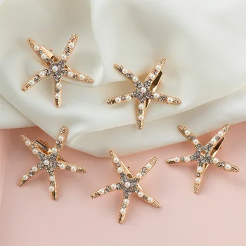 Fashion Rhinestone Pearl Starfish Hairpin Barrettes For Women Girls Hair Clips Bridal Headpiece Summer Beach Hair Jewelry Access
Fashion Rhinestone Pearl Starfish Hairpin Barrettes For Women Girls Hair Clips Bridal Headpiece Summer Beach Hair Jewelry Access