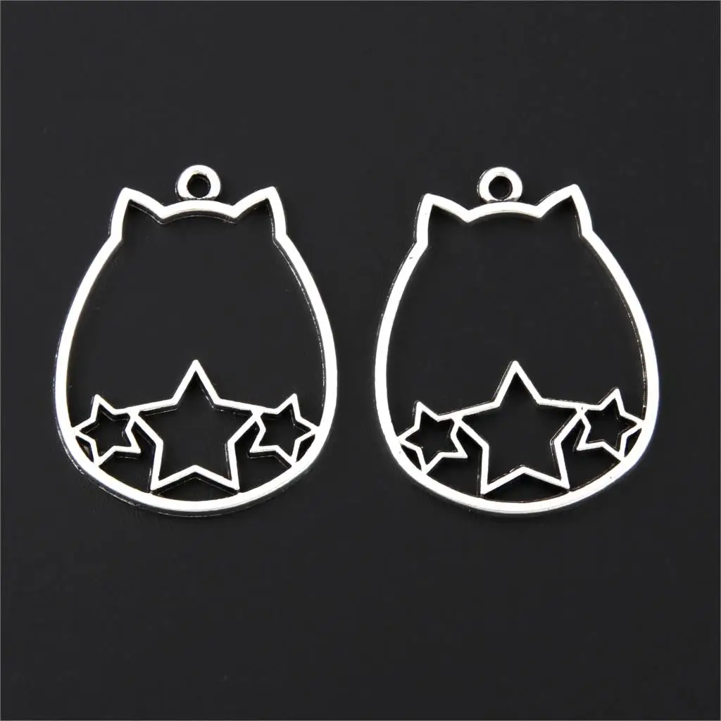 15Pcs Antique Sliver kitty Cat Stars Charms Making Lovely Decoration Pendant Necklaces Handmade Jewelry Wholesale 34x27mm A3245
15Pcs Antique Sliver kitty Cat Stars Charms Making Lovely Decoration Pendant Necklaces Handmade Jewelry Wholesale 34x27mm A3245