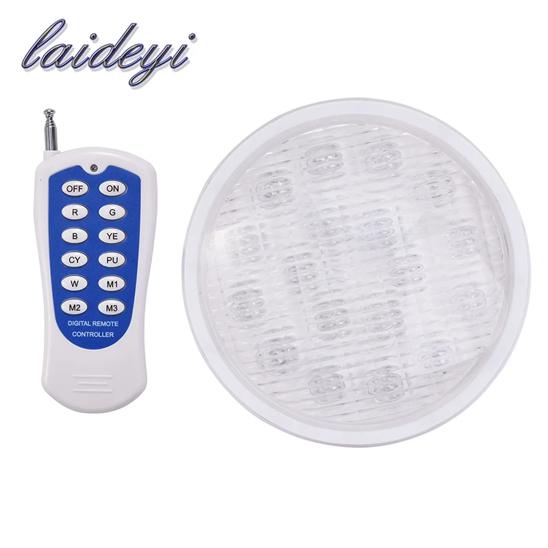 LAIDEYI Underwater Lights 18leds RGB LED Swimming Pool Light 18W 24W 36W IP68 Waterproof AC 12V Par56 Remote Control Pond Light
LAIDEYI Underwater Lights 18leds RGB LED Swimming Pool Light 18W 24W 36W IP68 Waterproof AC 12V Par56 Remote Control Pond Light