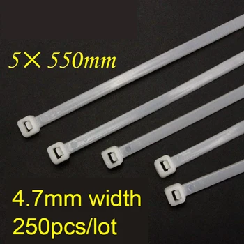 5*550mm 4.7mm width Self locking Nylon Cable Ties Plastic Zip Tie White/Black wire binding wrap straps 250pcs/lot
5*550mm 4.7mm width Self locking Nylon Cable Ties Plastic Zip Tie White/Black wire binding wrap straps 250pcs/lot