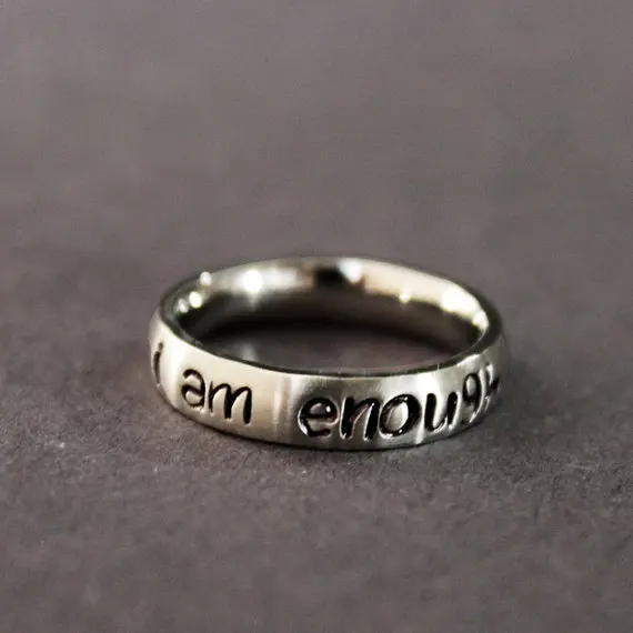 Stainless Steel Awareness Ring Suicide Depression Awareness Pause Ring I Am Enough Inspiration Jewelry Strength Gift YLQ0693
Stainless Steel Awareness Ring Suicide Depression Awareness Pause Ring I Am Enough Inspiration Jewelry Strength Gift YLQ0693