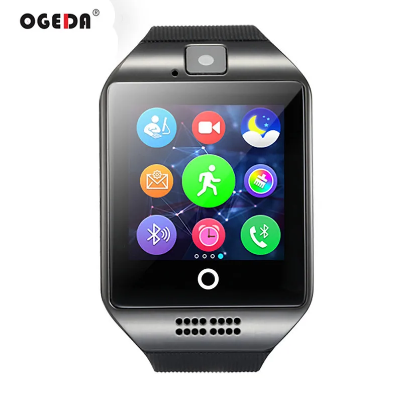 Смарт часы Q18 Шагомер с сенсорным экраном камера TF карта Bluetooth для Android IOS Телефон