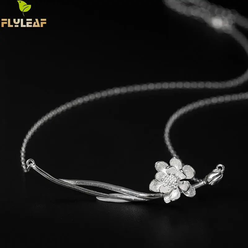 Flyleaf 100% 925 Sterling Silver Lotus Flower Necklaces & Pendants For Women Chinese Style Clavicle Fashion Jewelry
Flyleaf 100% 925 Sterling Silver Lotus Flower Necklaces & Pendants For Women Chinese Style Clavicle Fashion Jewelry