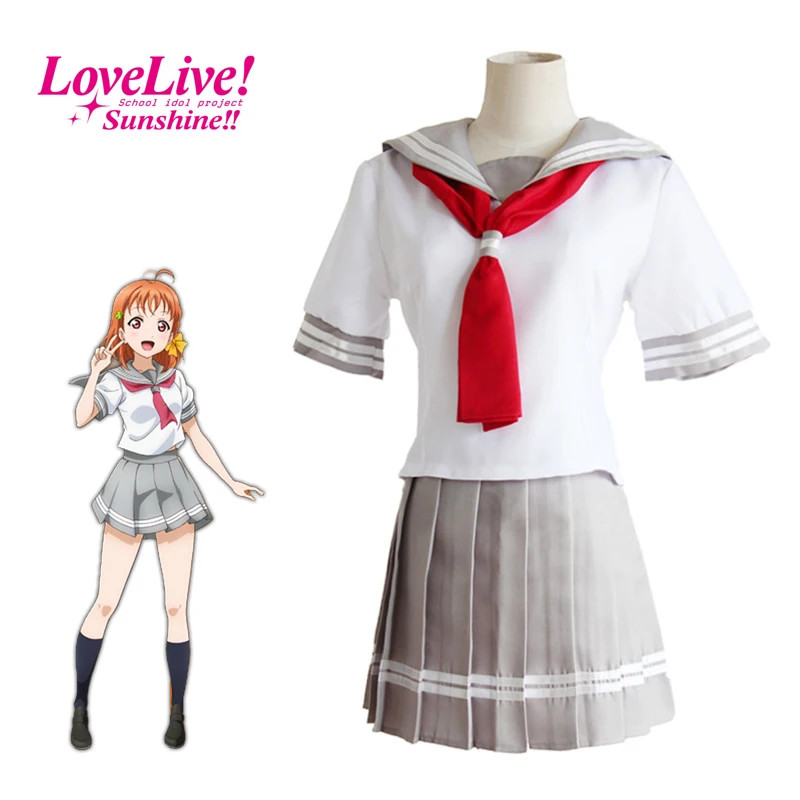 Takami Chika Kurosawa Dia костюм для косплея LoveLive sunshine akours школьная форма серый моряка |