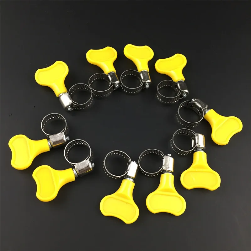 10pcs Stainless Steel Butterfly Hose Clamp Clip With Plastic Handle Type Pipe Clamp for Beer Brewing Tube Fitting
10pcs Stainless Steel Butterfly Hose Clamp Clip With Plastic Handle Type Pipe Clamp for Beer Brewing Tube Fitting