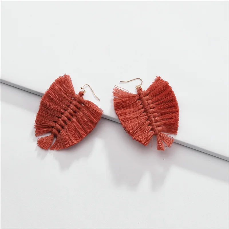 8 Colors Designer Leaf Shape Fringed Tassel Statement Earrings for Women Fashion Brand Women Jewelry Hook Dangle Earrings
8 Colors Designer Leaf Shape Fringed Tassel Statement Earrings for Women Fashion Brand Women Jewelry Hook Dangle Earrings