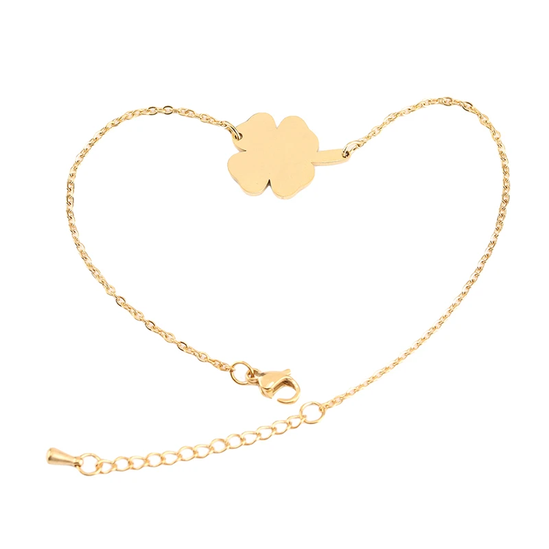 Trendy Lady Bracelet Lucky Grass Link Chain Plant Design Pendant Hollow Alloy Jewelry Four Leaf Clover Cute Wedding Gift
Trendy Lady Bracelet Lucky Grass Link Chain Plant Design Pendant Hollow Alloy Jewelry Four Leaf Clover Cute Wedding Gift