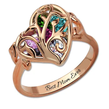 AILIN Cutomized Birthstone Cage Ring Rose Gold Color Family Tree Birthstone Ring Mother's Ring Tree of Life Jewelry
AILIN Cutomized Birthstone Cage Ring Rose Gold Color Family Tree Birthstone Ring Mother's Ring Tree of Life Jewelry
