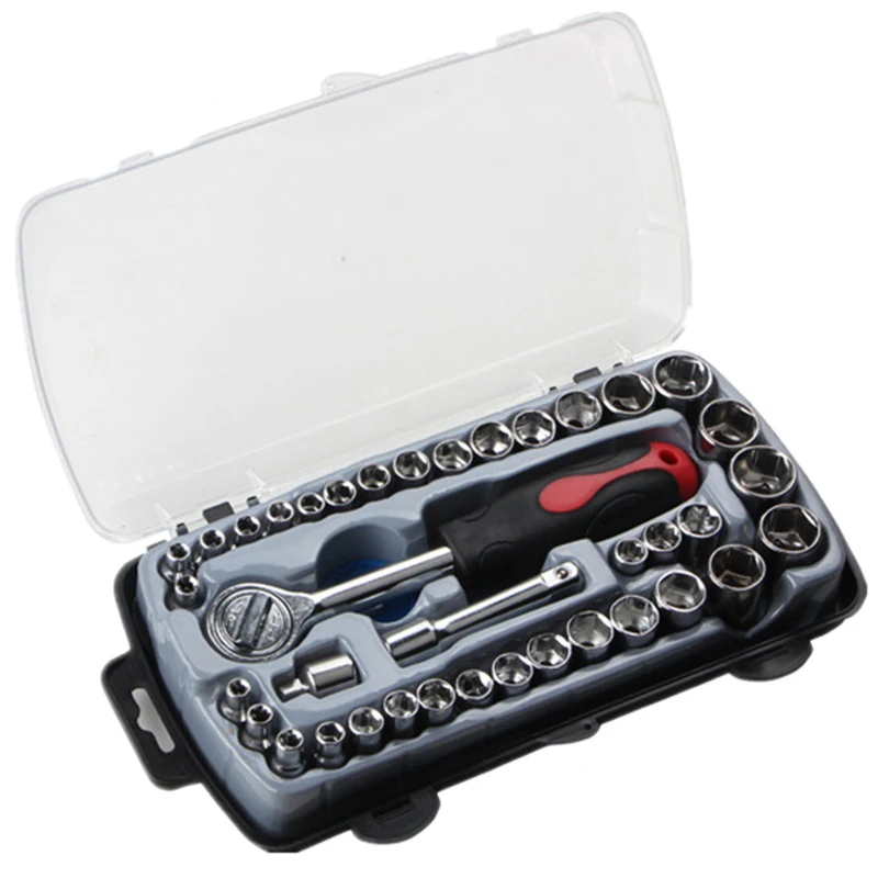 Jewii 40Pcs Car Repair Tool Set T-wrench Sleeve 1/4" 3/8" Sleeve 4-13mm Car Motorcycle Tire Repair Hand Tool
Jewii 40Pcs Car Repair Tool Set T-wrench Sleeve 1/4" 3/8" Sleeve 4-13mm Car Motorcycle Tire Repair Hand Tool