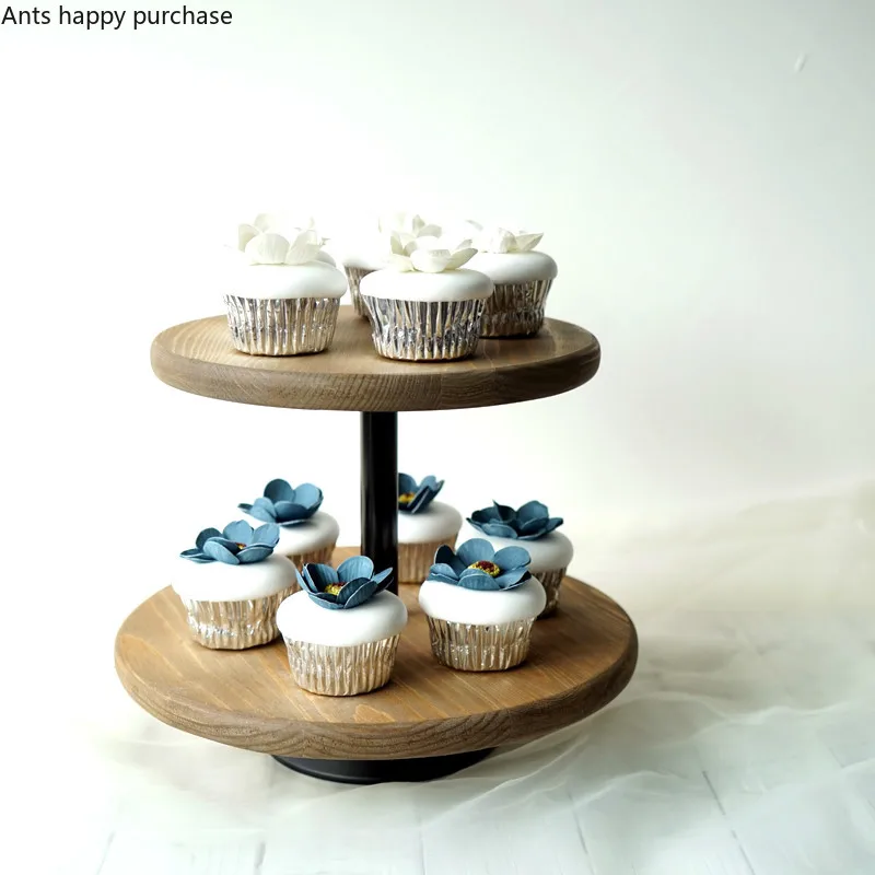 Creative Nordic style Dessert table decoration wood Cake stand Wedding props Window display snack rack Double cake pan 
Creative Nordic style Dessert table decoration wood Cake stand Wedding props Window display snack rack Double cake pan