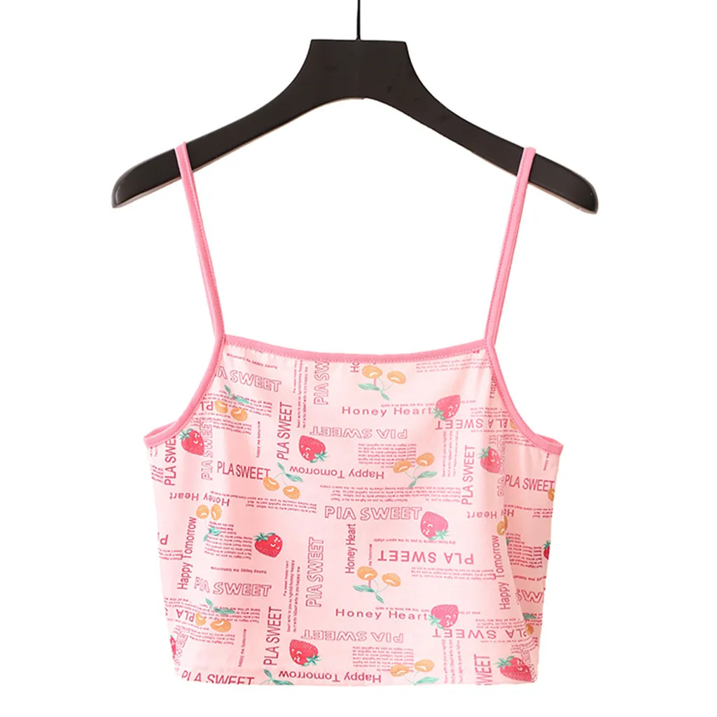Feitong Crop Top Women Cute Kawaii Strawberry CamIsole Tank Top Fashion Print Shirt Slash-Neck Sleeveless Shirts Top Haut Femme
Feitong Crop Top Women Cute Kawaii Strawberry CamIsole Tank Top Fashion Print Shirt Slash-Neck Sleeveless Shirts Top Haut Femme