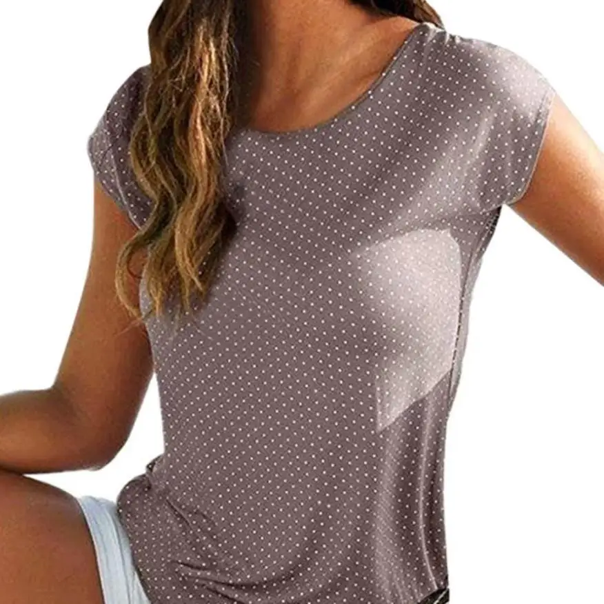 womens tops and blouses Casual blouses Woman Sexy Short Sleeve Shirt Round Neck Dots Blouse Tops chemise femme haut femme 4.9L3
womens tops and blouses Casual blouses Woman Sexy Short Sleeve Shirt Round Neck Dots Blouse Tops chemise femme haut femme 4.9L3
