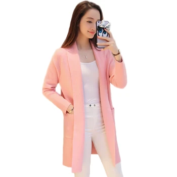 Women's Autumn Winter Knitwear and Long Sections Wool Sweaters Female Slim Tight Bottoming Pockets Knitted Cardigans Coats E77
Women's Autumn Winter Knitwear and Long Sections Wool Sweaters Female Slim Tight Bottoming Pockets Knitted Cardigans Coats E77