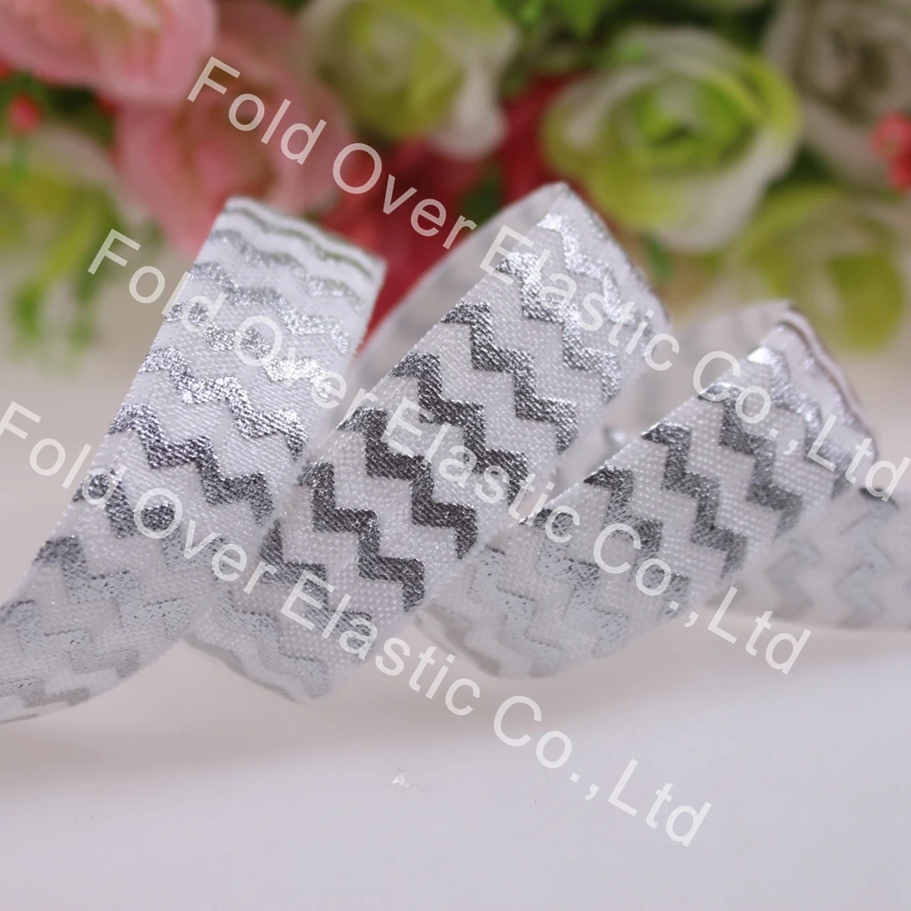 chevron silver foil printed foe elastic 5/8"fold over elastic 10yards/roll free shipping
chevron silver foil printed foe elastic 5/8"fold over elastic 10yards/roll free shipping
