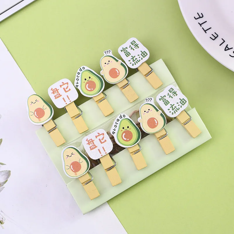 10 Pcs/Set Creative Lovely Avocado Wooden Clip Photo Clips Party Decoration Clip with Hemp Rope
10 Pcs/Set Creative Lovely Avocado Wooden Clip Photo Clips Party Decoration Clip with Hemp Rope