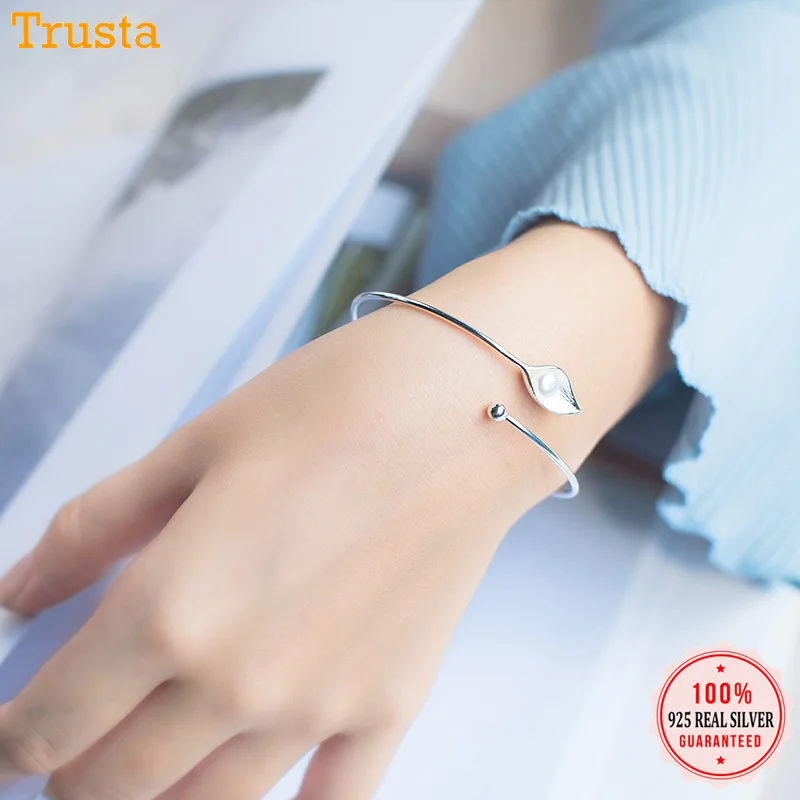 Trustdavis 2019 100% 925 Solid Real Sterling Silver Leaves Artificial Pearl Bangle Bracelet For Women Girls Gift Jewelry DA356
Trustdavis 2019 100% 925 Solid Real Sterling Silver Leaves Artificial Pearl Bangle Bracelet For Women Girls Gift Jewelry DA356