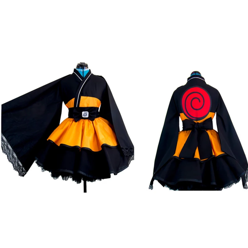 

Naruto: Shippuden Costumes NARUTO Uzumaki Naruto lolita Skirts Lolita kimono dress anime Cosplay Halloween ladies party uniform