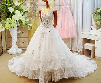 Custom Made 2019 New Arrival V Neck Lace-up Heavy Beads Crystals Vintage Wedding Dress Vestidos De Noivas Princesa Cristal IZ006
Custom Made 2019 New Arrival V Neck Lace-up Heavy Beads Crystals Vintage Wedding Dress Vestidos De Noivas Princesa Cristal IZ006