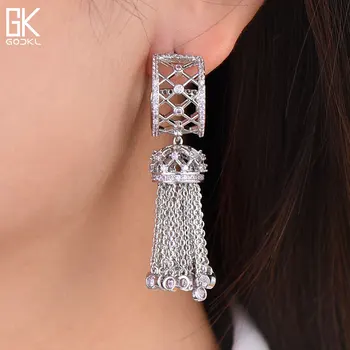 GODKI 52mm Handmade Luxury Long Tassel Drop Full Mirco Paved Microl Zirconia Naija Wedding Earring Fashion Jewelry
GODKI 52mm Handmade Luxury Long Tassel Drop Full Mirco Paved Microl Zirconia Naija Wedding Earring Fashion Jewelry