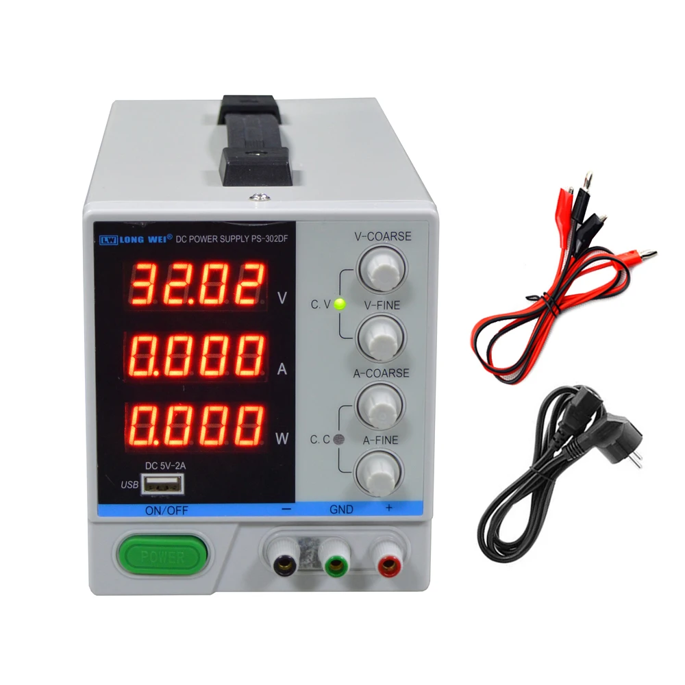 PS-302DF 30V/2A Four-Digit Display Adjustable DC Regulated Switching Power Supply for Notebook Repair Laboratory Test
PS-302DF 30V/2A Four-Digit Display Adjustable DC Regulated Switching Power Supply for Notebook Repair Laboratory Test