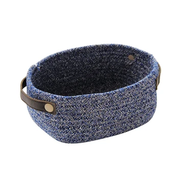 1PC Woven Storage Basket Leather Handles Cotton Rope Sundries Container for Home Office
1PC Woven Storage Basket Leather Handles Cotton Rope Sundries Container for Home Office