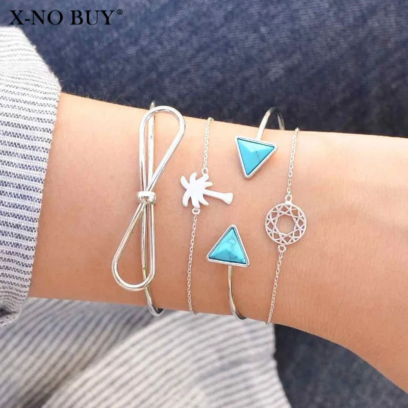 New 4pcs/Set Nature Turquoises Stone Beads Open Cuff Bracelets/Bangles Set Women Bowknot Coconut Tree Chains Pendant Bracelet
New 4pcs/Set Nature Turquoises Stone Beads Open Cuff Bracelets/Bangles Set Women Bowknot Coconut Tree Chains Pendant Bracelet
