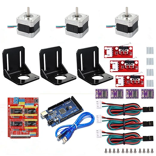 3D printer kit with CNC V3 Shield +Mega 2560 + RAMPS 1.4 Mechanical Switch Endstop + DRV8825 Stepper Motor+Nema 17 Stepper Motor
3D printer kit with CNC V3 Shield +Mega 2560 + RAMPS 1.4 Mechanical Switch Endstop + DRV8825 Stepper Motor+Nema 17 Stepper Motor