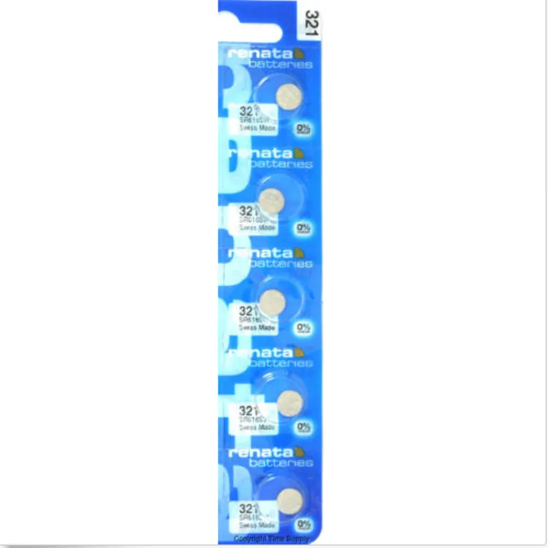 5Pcs/Lot RETAIL Brand New Renata LONG LASTING 321 SR616SW D321 GP321 Watch Battery Button Coin Cell Swiss Made 100% Original
5Pcs/Lot RETAIL Brand New Renata LONG LASTING 321 SR616SW D321 GP321 Watch Battery Button Coin Cell Swiss Made 100% Original