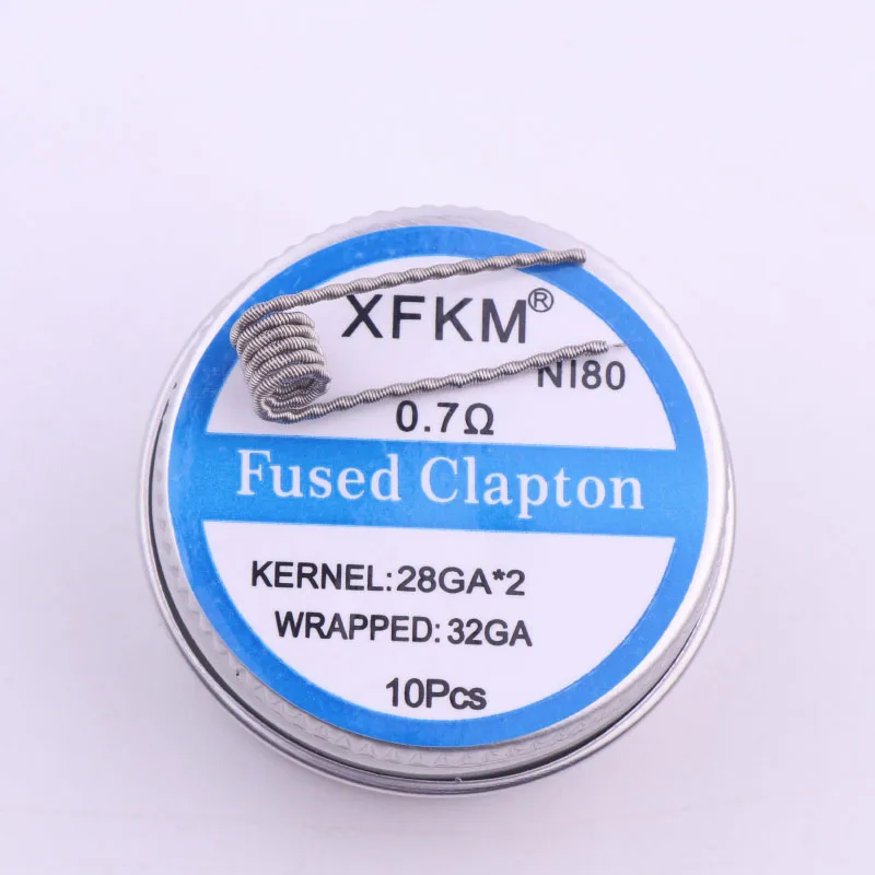 XFKM NI80 Alien Clapton Coil Flat Twisted Fused Clapton Quad Tiger Heating Wire Vape Resistance Premade Coil Prebuilt Coil