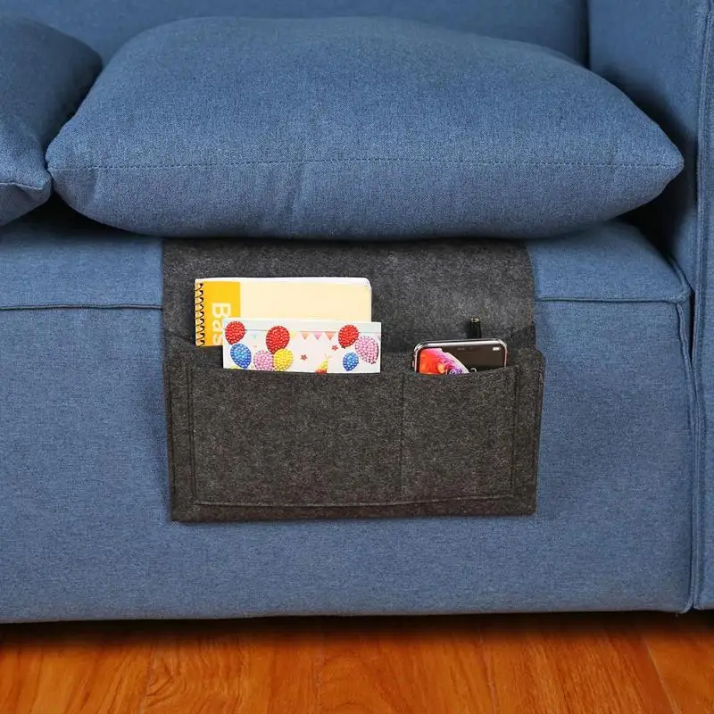 Magazines Remote Glasses Pen Starall Bedside Caddy Pocket//Felt Bedside Storage Organizer Under Couch Table Mattress Caddy for Phone