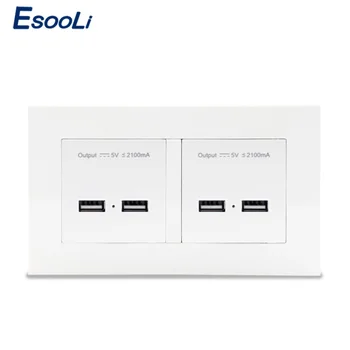 Esooli Wall Socket 4 USB Smart Induction Charge Port For Mobile 5V 4.2A Output LED Indicator White PC Panel
Esooli Wall Socket 4 USB Smart Induction Charge Port For Mobile 5V 4.2A Output LED Indicator White PC Panel