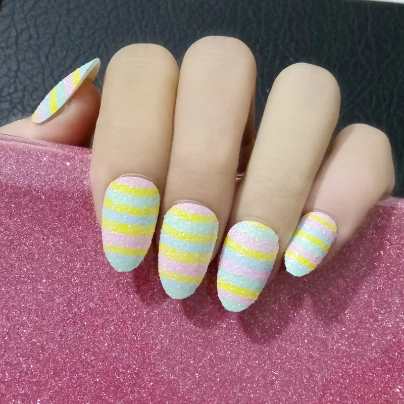 24Pcs Sweet False Nails Tips Colorful Rainbow Acrylic Fake Nails Full Cover Manicure Nails Products Z074
24Pcs Sweet False Nails Tips Colorful Rainbow Acrylic Fake Nails Full Cover Manicure Nails Products Z074